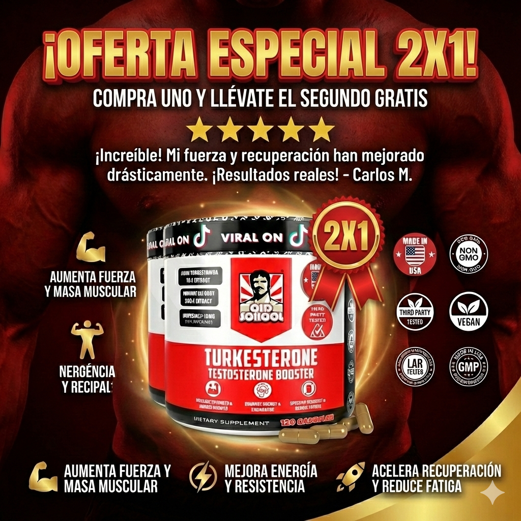 TURKESTERONE OLD SCHOOL® (120 CÁPSULAS) 2x1: Potencia Tu Testosterona